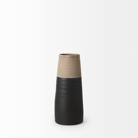 Garand Small 13H Two-Toned Black/Natural Ceramic Jug from Mercana - Luna Furniture