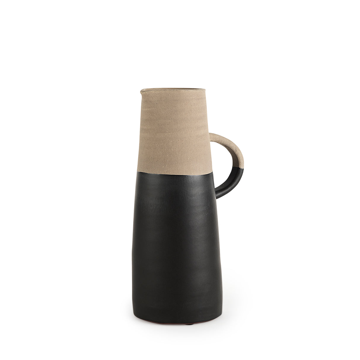 Garand Medium 15H Two-Toned Black/Natural Ceramic Jug from Mercana - Luna Furniture