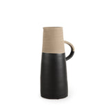 Garand Medium 15H Two-Toned Black/Natural Ceramic Jug from Mercana - Luna Furniture