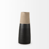 Garand Medium 15H Two-Toned Black/Natural Ceramic Jug from Mercana - Luna Furniture
