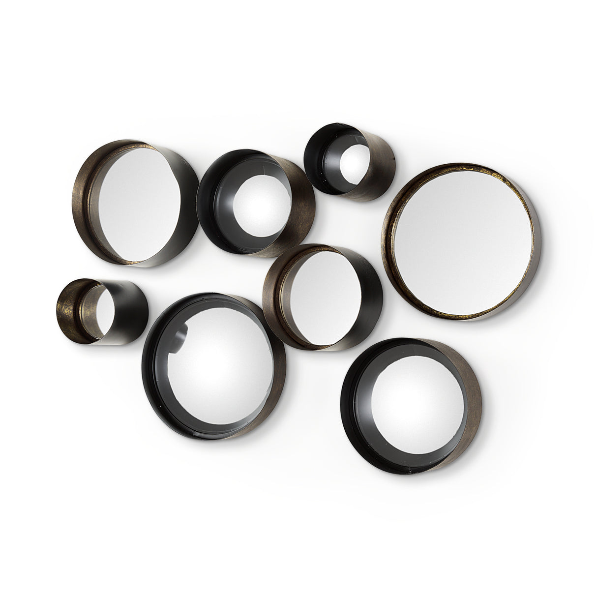 Aromaticum Set of 8 Brown Metal Mirrors from Mercana - Luna Furniture
