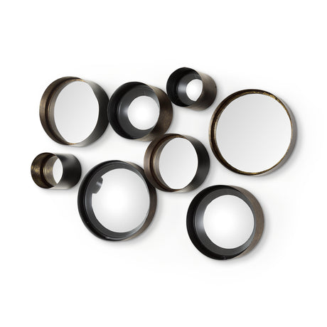 Aromaticum Set of 8 Brown Metal Mirrors from Mercana - Luna Furniture