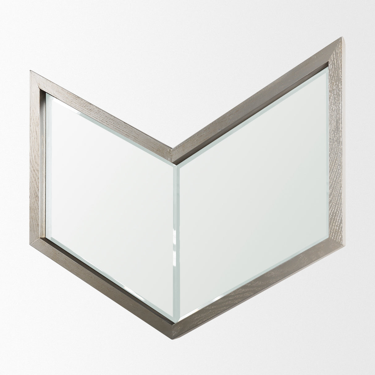 Chevren 26 x 22 Silver Wood Frame Mirror from Mercana - Luna Furniture