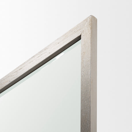 Chevren 26 x 22 Silver Wood Frame Mirror from Mercana - Luna Furniture