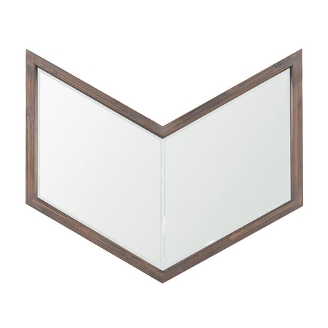 Chevren 26 x 22 Medium Brown Wood Frame Mirror from Mercana - Luna Furniture