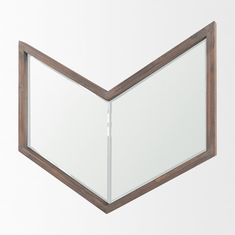 Chevren 26 x 22 Medium Brown Wood Frame Mirror from Mercana - Luna Furniture