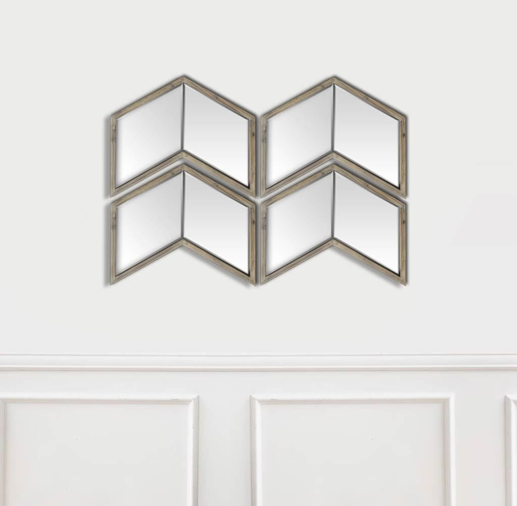 Chevren 26 x 22 Medium Brown Wood Frame Mirror from Mercana - Luna Furniture