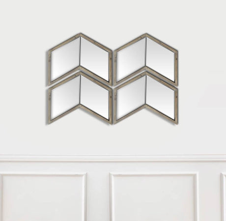 Chevren 26 x 22 Medium Brown Wood Frame Mirror from Mercana - Luna Furniture