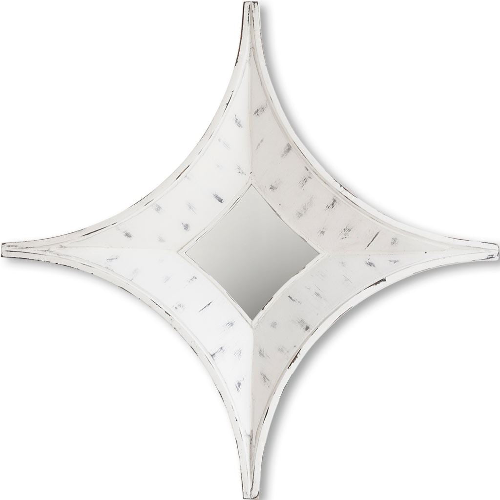 Amphion 16.5x16.5 Star Whitewashed Wood Frame Mirror from Mercana - Luna Furniture