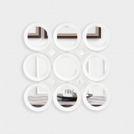 Amphion 16.5x16.5 Star Whitewashed Wood Frame Mirror from Mercana - Luna Furniture