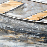Creekside Diptych 80x40 Boats Original Hand Painted on Wood Oil Painting from Mercana - Luna Furniture