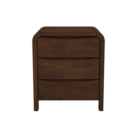 Lionel Mid Century Modern Solid Wood Nightstand 3-Drawer Bed Side Table from Ashcroft Furniture - Luna Furniture