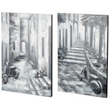 Memory Lanes Diptych Italian Laneway Original Hand Painted on Canvas Oil Painting from Mercana - Luna Furniture