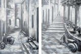 Memory Lanes Diptych Italian Laneway Original Hand Painted on Canvas Oil Painting from Mercana - Luna Furniture