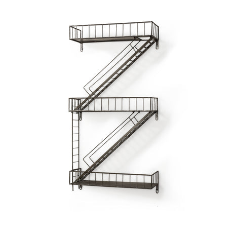 Gastown 42H Wall Mounted Fire Escape Shelf from Mercana - Luna Furniture