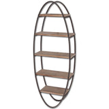 Metort Wood and Metal Wall Shelf from Mercana - Luna Furniture
