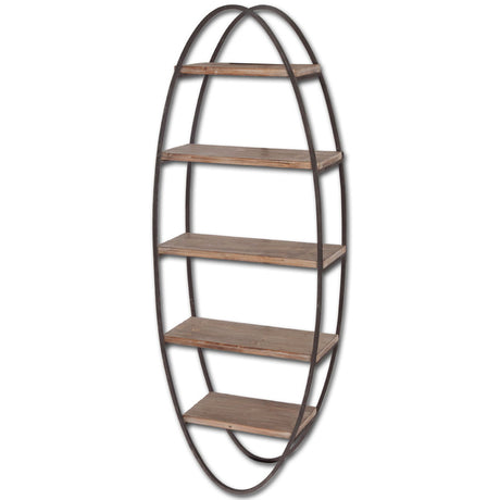 Metort Wood and Metal Wall Shelf from Mercana - Luna Furniture
