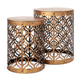 Rudebekia (Set of 2) 16L x 16W Gold Round Metal Accent Tables from Mercana - Luna Furniture