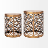 Rudebekia (Set of 2) 16L x 16W Gold Round Metal Accent Tables from Mercana - Luna Furniture