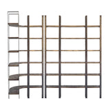 Taunton I 80L x 10.5W x 90H Brown Wood and Black Iron Six Shelving Unit from Mercana - Luna Furniture