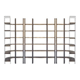 Taunton I 80L x 10.5W x 90H Brown Wood and Black Iron Six Shelving Unit from Mercana - Luna Furniture