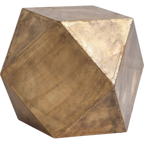 Exagoni 26" x 18.5" Hexagonal Brass Plated Hexagonal End/Side Table from Mercana - Luna Furniture
