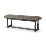 Denison 55L x 14.5W Black Beige Woven Cushion Top W Black Wood Base Accent Bench from Mercana - Luna Furniture
