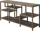 Wright I 16L x 66W Brown Wood Multi-Level Shelf Console Table from Mercana - Luna Furniture