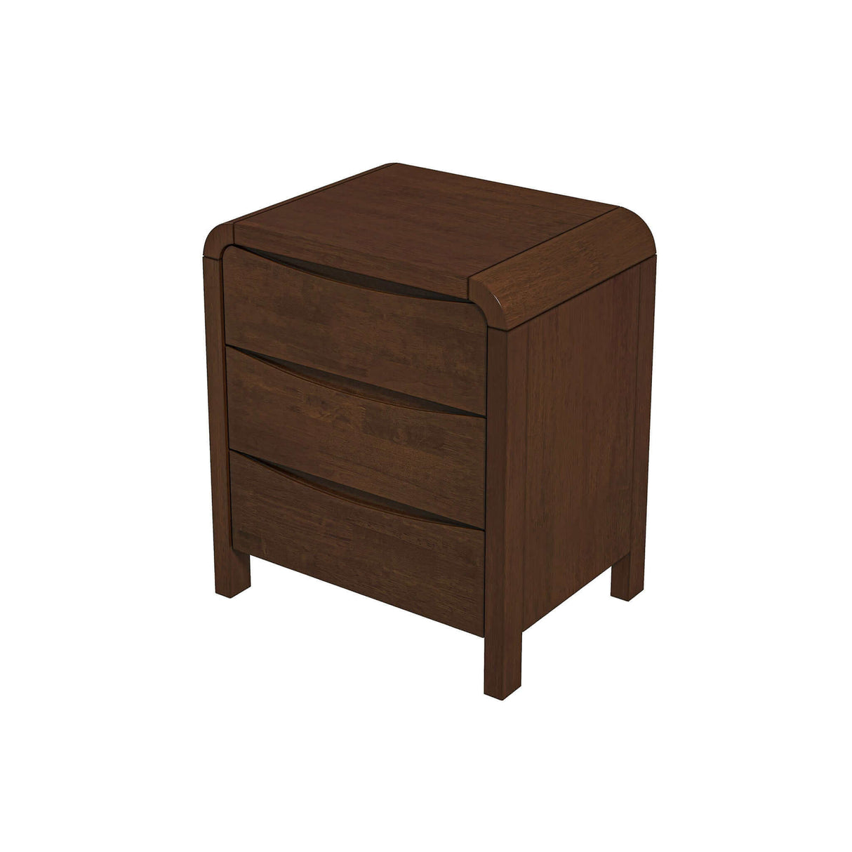 Lionel Mid Century Modern Solid Wood Nightstand 3-Drawer Bed Side Table from Ashcroft Furniture - Luna Furniture