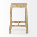 Colony 25" Seat Height Brown Wood Seat & Frame Stool from Mercana - Luna Furniture