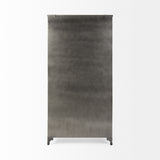 Poppy II 73.8" H Black Metal With Glass Door Display Cabinet from Mercana - Luna Furniture