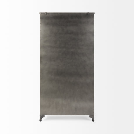 Poppy II 73.8" H Black Metal With Glass Door Display Cabinet from Mercana - Luna Furniture