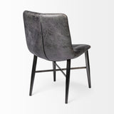 Horsdal Black Genuine Leather Seat w/ Black Metal Frame Dining Chair from Mercana - Luna Furniture