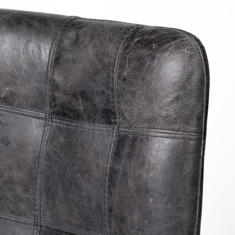Horsdal Black Genuine Leather Seat w/ Black Metal Frame Dining Chair from Mercana - Luna Furniture