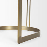 Hollyfield II Black Leather Seat Gold Iron Frame Dining Chair from Mercana - Luna Furniture