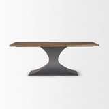 Maxton II 79x39 Rectangular Brown Solid Wood Top Dark Gunmetal Base Dining Table from Mercana - Luna Furniture