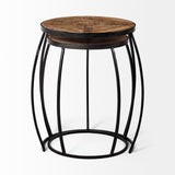 Clapp III (Set of 2) 20L x 20W Brown Round Wood Top W/ Black Metal Frame Nesting Accent Tables from Mercana - Luna Furniture