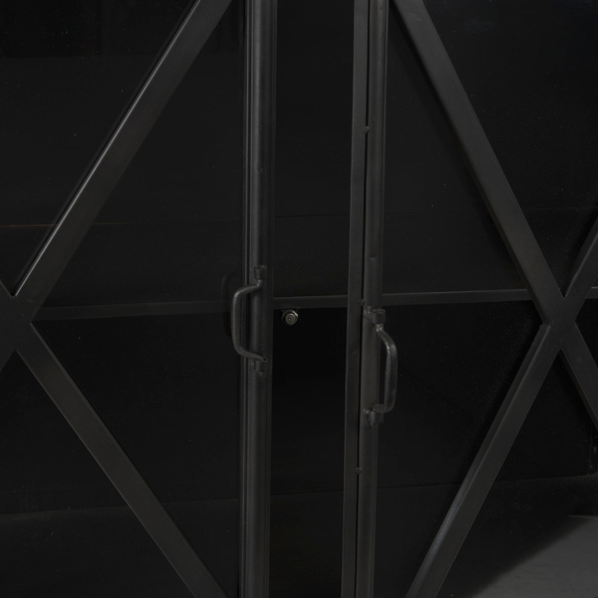 Poppy I 79x16 Black Metal With Glass Door Sideboard from Mercana - Luna Furniture