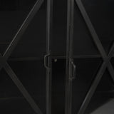 Poppy I 79x16 Black Metal With Glass Door Sideboard from Mercana - Luna Furniture
