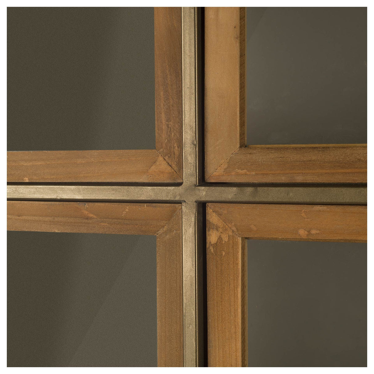 Pandora I 74" H Brown Wood and Metal Glass Door Display Cabinet from Mercana - Luna Furniture