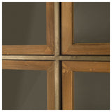 Pandora I 74" H Brown Wood and Metal Glass Door Display Cabinet from Mercana - Luna Furniture