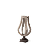 Brillion Small Rustic Wood Metal Table Candle Holder from Mercana - Luna Furniture