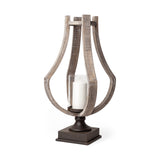 Brillion Large Rustic Wood Metal Table Candle Holder from Mercana - Luna Furniture
