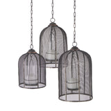 Jutland Set of Three Black Metal Bird Cage Candle Holder Lanterns from Mercana - Luna Furniture