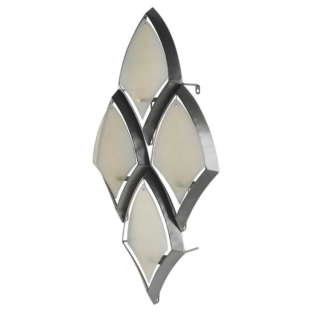 Tarmac II Collection of 4 Silver Metal Frame w/Frosted Glass Shade Wall Candle Holder from Mercana - Luna Furniture
