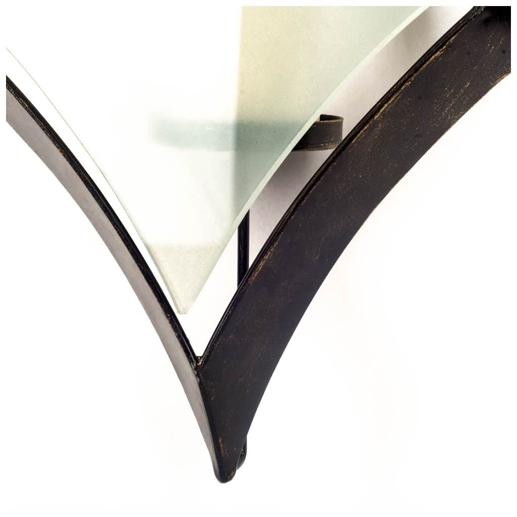 Tarquin I Black Metal Frame w/Frosted Glass Shade Wall Candle Holder from Mercana - Luna Furniture