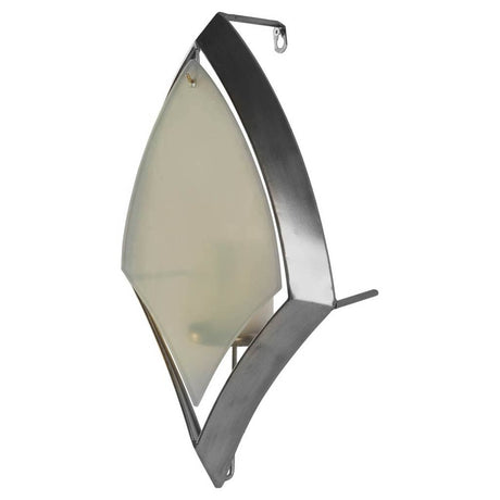 Tarquin II Silver Metal Frame w/Frosted Glass Shade Wall Candle Holder from Mercana - Luna Furniture