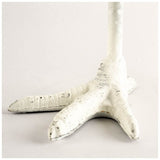 Daffy II Tall White Cast Iron Chicken Foot Table Candle Holder from Mercana - Luna Furniture