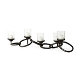 Quito Black Metal Chain-Link Five Candle Table Candle Holder from Mercana - Luna Furniture