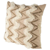 Duston II 22 x 22 Tan and White Zig Zag Decorative Pillow Cover from Mercana - Luna Furniture
